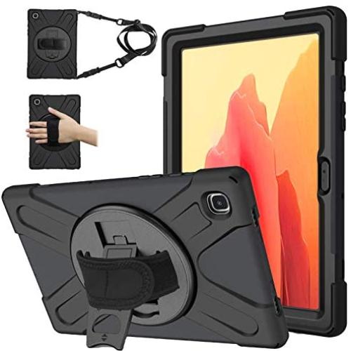 TOMSAM Case for Samsung Galaxy Tab A7 10.4, Heavy Duty Rugged Shockproof Drop Protection Case with Stand, Handle Hand Strap & Shoulder Strap for Galaxy Tab A7 10.4 Inch SM-T500/T505/T507 (Black)