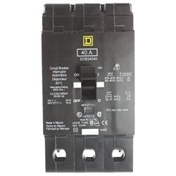 SCHNEIDER ELECTRIC 480Y/277-VOLT 40-AMP EDB34040 Miniature Circuit Breaker 480Y/277V 40A, Black