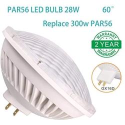BAOMING PAR 56 LED Bulb Dimmable Replace Standard Halogen PAR56 300 Watt Light AC/120V 28W Warm White (2700~3000K) Base Type: GX16D