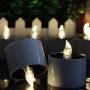 Gedengni 6 Pieces Warm White Flame Solar Power LED Light Candles - Electronic Solar LED Lamp Nightlight - Plastic Flameless Solar Energy Candle for Outdoor Camping Emergency