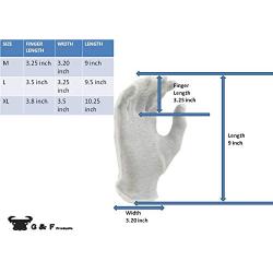 G & F Products 100% White Cotton Marching Band Parade Glove Formal Dress Gloves Service Gloves Inspection Gloves, Sold by Pair (2Piece), Size X-Large, 7588XL-pair