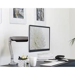 Mount-It! Single Monitor Arm Desk Mount | Gas Spring Monitor Arm | Full Motion Articulating Height Adjustable | Fits 21 22 23 24 27 30 32 Inch VESA Compatible Computer Screen | Clamp and Grommet Base