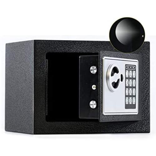 JUGREAT Safe Box with Induction Light,Electronic Digital Securit Safe Steel Construction Hidden with Lock，Wall or Cabinet Anchoring Design for Home Office Gun Cash Money,Textured Powder Coating