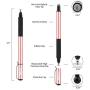 Digiroot Universal Stylus,[2-in-1] Disc Stylus Pen Touch Screen Pens for All Touch Screens Cell Phones, iPad, Tablets, Laptops with 9 Replacement Tips(6 Discs, 3 Fiber Tips Included) - (Rose Gold)