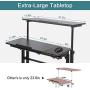 Cocoarm Stand Up Computer Desk, Height Adjustable Standing Desk Sit Stand Converter Computer Desktop Workstation, Moveable with Wheels ((Host Shelf Included))