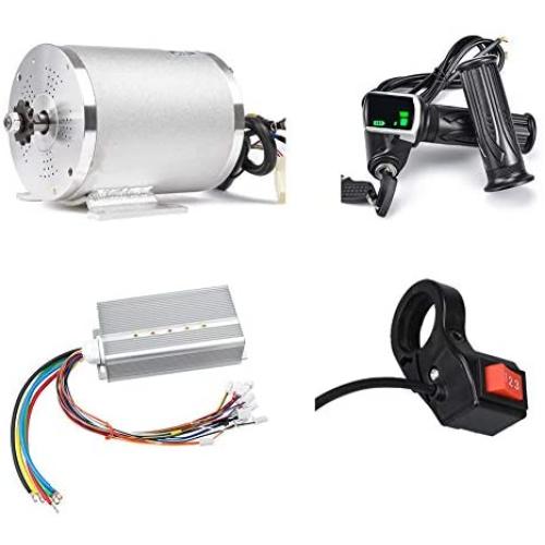 Electric Scooter Motor 48V 2000W Mid Drive Motor DC Brushless Controller 45A with LCD Throttle Grip 3-speed Switch for Go Kart ATV Electric Bicycle Conversion Kit (48V 2000W 45A motor kit)