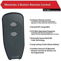 Marantec M3-2312 (315 MHz) 2-button Garage Door Opener Remote, Gray