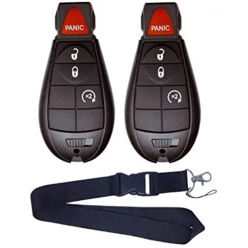 JalopyTrade Pair New Remote Compatible with 2009-2012 Dodge RAM 1500 2500 3500 Pickup Remote Start KEYLESS Remote Key FOB FOBIK + ONE Free Lanyard (2-DO-BL-LY)