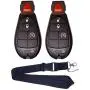 JalopyTrade Pair New Remote Compatible with 2009-2012 Dodge RAM 1500 2500 3500 Pickup Remote Start KEYLESS Remote Key FOB FOBIK + ONE Free Lanyard (2-DO-BL-LY)