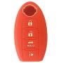 LemSa 2Pcs Rubber Silicone Remote Key Fob Cover Keyless Protector Bag Holder for Nissan Altima Maxima Murano Armada Gt-r Sentra Altima Rogue Pathfinder, Black/Red