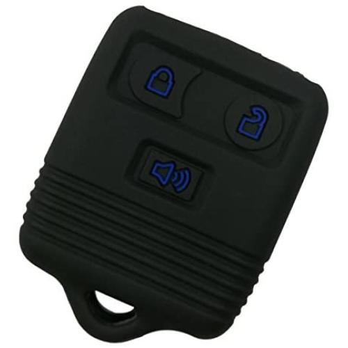 Coolbestda Rubber 3 Buttons Key Fob Cover Case Shell Keyless Entry Jacket Holder for Ford F150 F250 F350 Explorer Ranger Escape Expedition