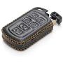 Vitodeco Genuine Leather Smart Key Keyless Remote Entry Fob Case Cover with Key Chain for 2011-2020 Toyota Sienna (6 Buttons, Black)