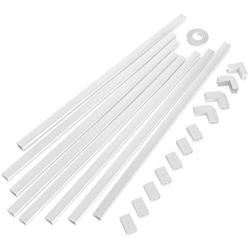 One-Cord Channel Cable Concealer - CMC-03 Cord Cover Wall Cable Management System - 125'' Cable Hider Raceway Kit for a Power Cord, Ethernet Cable, Speaker Wire - 8X L15.7in, W0.59in H0.4in, White