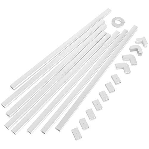 One-Cord Channel Cable Concealer - CMC-03 Cord Cover Wall Cable Management System - 125'' Cable Hider Raceway Kit for a Power Cord, Ethernet Cable, Speaker Wire - 8X L15.7in, W0.59in H0.4in, White