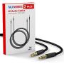 TalkWorks Aux Cable 3.5mm Audio Cord for Car (2 Pack) 6ft Long Heavy Duty Male to Male Jack Auxiliary Cord Extension Adapter for Apple iPhone, Android for Samsung Galaxy, Headphones, Stereo - Black