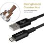 Icseio iPhone Charger Cable 6ft,Long Lightning Cable 3Pack 6Feet Nylon Braided iPhone Cord for iPhone 11 Pro Max X XS XR / 8/8 Plus / 7/7 Plus / 6/6 Plus / 5S / iPad iPod
