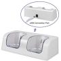 Kulannder Wii Remote Battery Charger(Free USB Wall Charger+Lengthened Cord) Dual Charging Station Dock with Two Rechargeable Capacity Increased Batteries for Wii/Wii U Game Remote Controller (White)