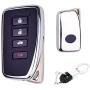 Royalfox(TM) 2/3/4 Buttons Soft TPU Smart keyless Remote Key Fob case Cover Shell for Lexus RX is CT GS NX ES RC RCF GSF es300 es330 es350 RC200 RC300 RC350 is300 is250 is350 (Silver)