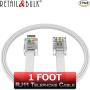 (2 Pack) 12 Inches Short Telephone Cable Rj11 Male To Male Phone Line Cord (1 Foot, White)