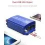 BESTEK 500W Power Inverter DC 12V to 110V AC Converter with 4.8A Dual USB Car Charger ETL Listed (Blue)