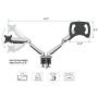 SHOPPINGALL Fully Adjustable Dual Gas Spring 2 in 1 Monitor & Laptop OR Dual Monitors Mount Stand with 2 Arms for 15''-32'' Monitors, Desk Clamp and Grommet Options Included - SA-GM224U+D15 (Silver)