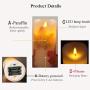 Flameless Candles Light, VEEKI Battery Candles Warm White Flameless Pillar Candles Moving Wick Flameless Candles Flickering Led Candles with Remote Control Timer Decorative Candles (Maple Leaf)