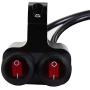 12v 16A Waterproof Motorcycle ATV 1 inch Handlebar Double Control Kill Button Switch Headlight Hazard Brake Fog Light ON Off Switches (Red) CNC Aluminium Alloy Handlebars Switches