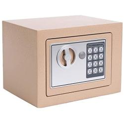 Yuanshikj Electronic Deluxe Digital Security Safe Box Keypad Lock Home Office Hotel Business Jewelry Gun Cash Use Storage (Ochre Yellow, 17E)