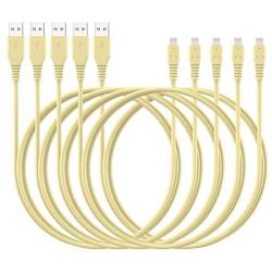 iPhone Charger Cable 3ft 5Pack,[MFi Certified] Lightning Cable 3 Foot,Ailawuu iPhone Cord USB Fast Charging Compatible with iPhone 11/11 Pro/Pro Max/X/XS Max/XR/8/8 Plus/7/7 Plus/iPod (Yellow)