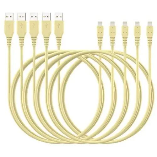 iPhone Charger Cable 6ft 5Pack,[MFi Certified] Lightning Cable 6 Foot,Ailawuu iPhone Cord USB Fast Charging Compatible with iPhone 11/11 Pro/Pro Max/X/XS Max/XR/8/8 Plus/7/7 Plus/iPod (Yellow)