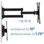 Mount-It! TV Wall Mount Bracket with Full Motion Arm Fits 13-42” Flat Screen TVs VESA 75, 100, 200, 55lb Weight Capacity WITH 15'' EXTENSION