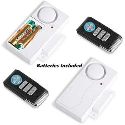 Wsdcam Wireless Door Alarm with Remote 2 Pack, Battery Included, 105 dB Loud Pool Door Alarm, Wireless Door Open Alarms Sensor for Kids Safety Home Security
