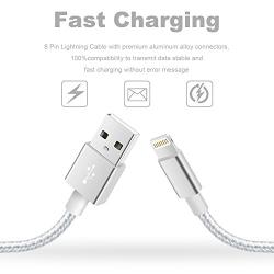 RCTech iPhone Charger [3pack 10FT] MFi Certified Nylon Braided Lightning Cable High Speed Charging USB Cords Compatible with iPhone 11/XS/XR/X/8/7/6/6S/5S/5/iPad,Silvergray