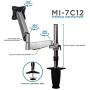 Mount-It! Single Monitor Arm Desk Mount | Gas Spring Monitor Arm | Full Motion Articulating Height Adjustable Stand | Fits 21 22 23 24 27 Inch VESA Compatible Computer Screen | Clamp and Grommet Base