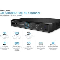 Amcrest 5Series 4K NVR 32-Channel NV5232E-16P 32CH 16-Ports PoE Recording (Record 32CH 4K @30fps, View/Playback 4CH 4K@30fps) Network Video Recorder - Supports up to 2 x 10TB Hard Drive (Not Included)