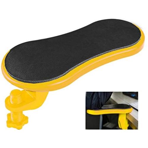 SZYAN Computer Arm Rest for Desk, Adjustable Ergonomic Wrist Rest Support for Keyboard Armrest Extender Rotating Mouse Pad for Table, Office, Chair, Desk, Yellow