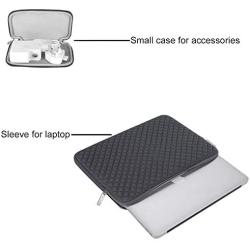 MOSISO Laptop Sleeve Compatible with MacBook Air 13 inch 2018-2021 A2337 M1 A2179 A1932, MacBook Pro A2338 M1 A2289 A2251 A2159 A1989 A1706 A1708, Diamond Foam Neoprene Bag with Small Case, Space Gray