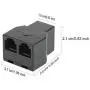 RJ12 6P6C 1 Female to 2 Female Telephone Line Splitters, Uvital Telephone Landline Cable Connector and Separator(Black,2 Pack)