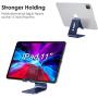 Upgraded Aluminum Cell Phone Stand, OMOTON C1 Durable Cellphone Dock with Protective Pads, Smart Stand Designed for iPhone 11 Pro Max XR XS 8 Plus 7 SE, iPad Mini, Android Phones, Navy Blue