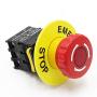 mxuteuk 1NC Stop, 1NO Start Red Black Sign Waterproof IP65 Momentary Push Switch, 2NC Red Mushroom Emergency Stop Button 10A 600V, IP67 ABS Box Station BOX-03-Start/Stop