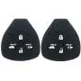 2Pcs XUHANG Sillicone key fob Skin key Cover Keyless Entry Remote Case Protector Shell for TOYOTA Camry Avalon Matrix Corolla Land Cruiser 4 button smart remote key black