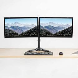 VIVO Freestanding Full Motion Aluminum Dual VESA Monitor Desk Stand with Articulating Double Center Arm Joints, Fits 17 to 32 inch Screens (STAND-V102Z)
