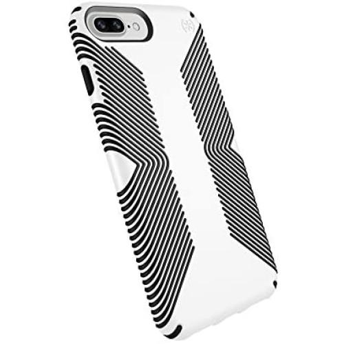 Speck Products Presidio Grip Case for iPhone 8 Plus (Also fits 7 Plus and 6S Plus/6 Plus), White/Black - 103122-1909