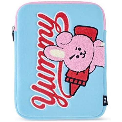 BT21 Bite Collection Cooky Character Tablet Sleeve Bag Case Cover, Compatible with 10 Inch iPad Air, iPad Pro, Galaxy Tab, Light Blue