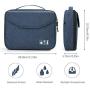 Electronics Bag, Jelly Comb Electronic Accessories Travel Cable Organizer Waterproof Cord Storage Bag for Cables, iPad (Up to 11),Power Bank, USB Flash Drive and More-(Black and Blue)