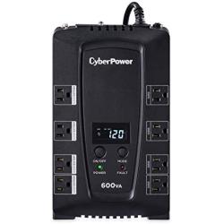 CyberPower CP600LCD Intelligent LCD UPS System, 600VA/340W, 8 Outlets, Compact,Black
