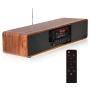 KEiiD CD Player for Home with Bluetooth Stereo System Wooden Desktop Speakers FM Radio USB SD AUX Remote Control, 28 Inch Long 20 Pounds Weight