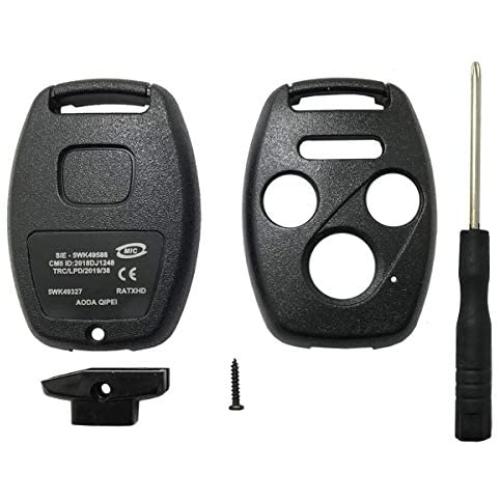 Horande 4 Buttons Replacement Keyless Entry Key Fob Cover Fit for Honda 2003-2012 Accord CR-V Ridgeline 2006-2013 Civic 2009-2015 Pilot Odyssey Ridgeline Key Fob Case Shell