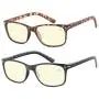 Computer Glasses Set of 2 Anti Glare Anti Reflection Stylish Comfortable Spring Hinge Frames for Men and Women