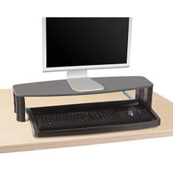 Kensington 60717 Over/Under Keyboard Drawer with SmartFit System, 14-1/2w x 23d, Black